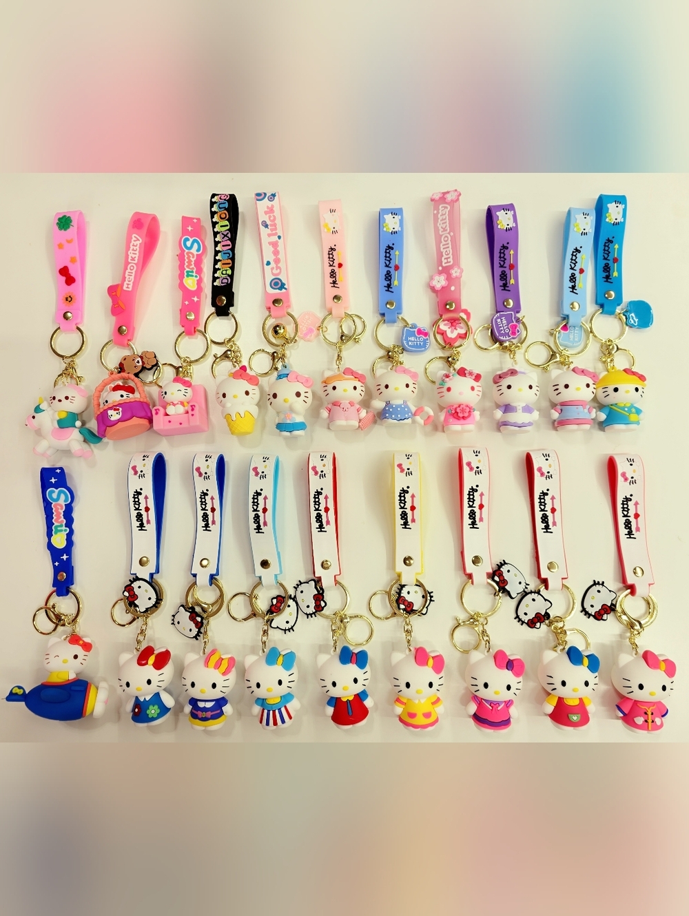 4- Hello Kitty Character Keychains, Perfect for back to school 😍